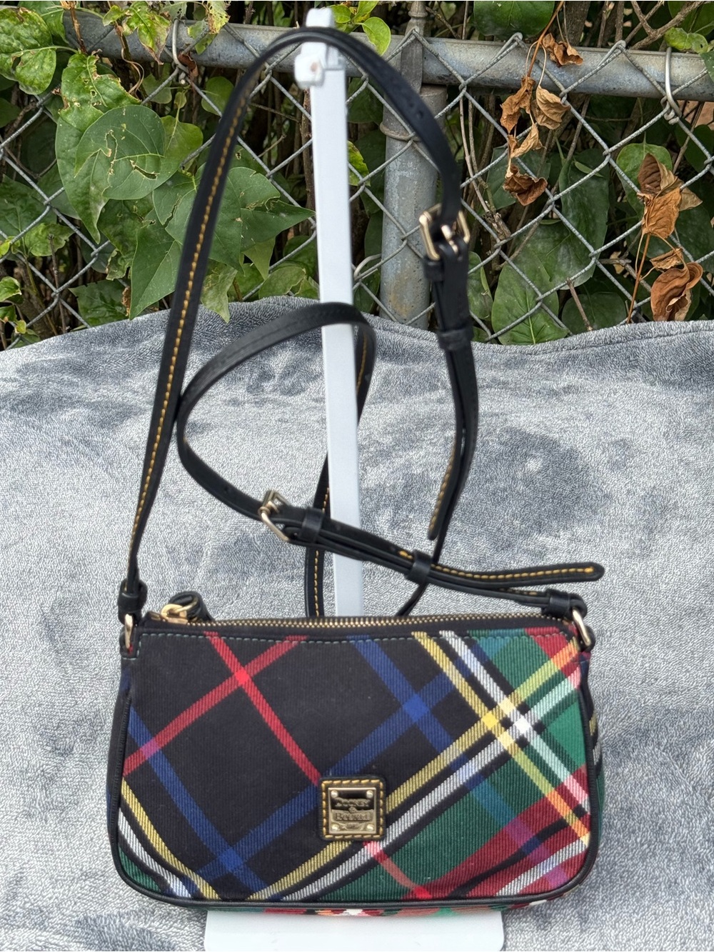 Authentic Dooney & Bourke Tartan Plaid Small Crossbody Bag